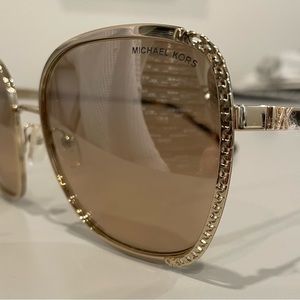 Michael Kors MK1090 Women's Gold Oval Sunglasses Amsterdam collection. Gorgeous!